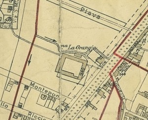 Cascina La Grangia, già Lagrange. Pianta di Torino, 1935. © Archivio Storico della Città di Torino