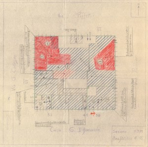 Bombardamenti aerei. Censimento edifici danneggiati o distrutti. ASCT Fondo danni di guerra inv. 713 cart. 14 fasc. 98. © Archivio Storico della Città di Torino