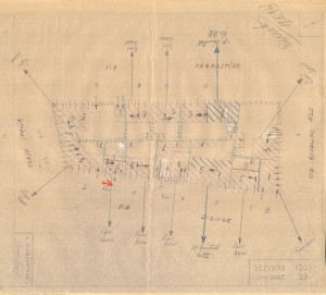 Bombardamenti aerei. Censimento edifici danneggiati o distrutti. ASCT Fondo danni di guerra inv. 1305 cart. 26 fasc. 61. © Archivio Storico della Città di Torino