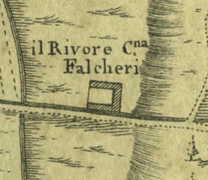 Cascina del Rivore. Amedeo Grossi, Carta Corografica dimostrativa del territorio della Città di Torino, 1791. © Archivio Storico della Città di Torino