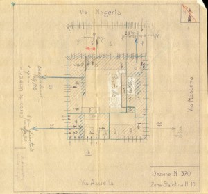 Bombardamenti aerei. Censimento edifici danneggiati o distrutti. ASCT Fondo danni di guerra inv. 370 cart. 7 fasc. 6. © Archivio Storico della Città di Torino