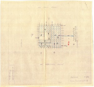 Bombardamenti aerei. Censimento edifici danneggiati o distrutti. ASCT Fondo danni di guerra inv. 273 cart. 5 fasc. 13. © Archivio Storico della Città di Torino
