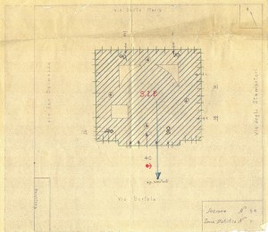 Bombardamenti aerei. Censimento edifici danneggiati o distrutti. ASCT Fondo danni di guerra inv. 54 cart. 1 fasc. 54. © Archivio Storico della Città di Torino