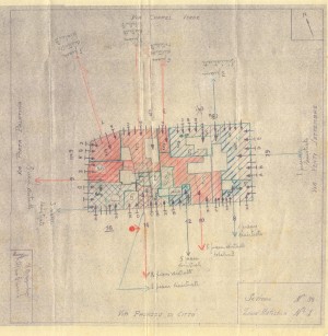 Bombardamenti aerei. Censimento edifici danneggiati o distrutti. ASCT Fondo danni di guerra inv. 35 cart. 1 fasc. 35. © Archivio Storico della Città di Torino