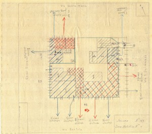 Bombardamenti aerei. Censimento edifici danneggiati o distrutti. ASCT Fondo danni di guerra inv. 53 cart. 1 fasc. 53. © Archivio Storico della Città di Torino