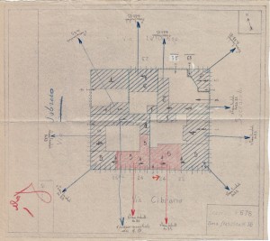 Bombardamenti aerei. Censimento edifici danneggiati o distrutti. ASCT Fondo danni di guerra inv. 678 cart. 14 fasc. 63. © Archivio Storico della Città di Torino