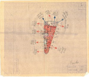 Bombardamenti aerei. Censimento edifici danneggiati o distrutti. ASCT Fondo danni di guerra inv. 1190 cart. 24 fasc. 44. © Archivio Storico della Città di Torino