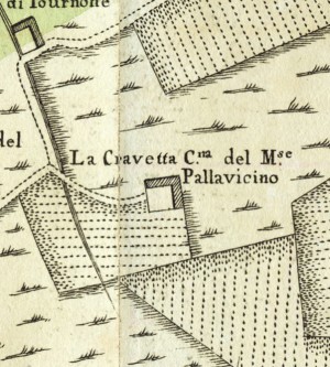 Cascina Cravetta. Amedeo Grossi, Carta Corografica dimostrativa del territorio della Città di Torino, 1791. © Archivio Storico della Città di Torino