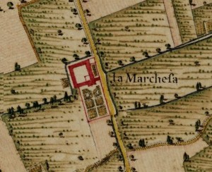 Cascina Piscina, già Marchesa. Carta Topografica della Caccia, 1760-1766. © Archivio di Stato di Torino.