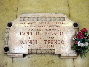 Lapide dedicata a Renato Capello e Trento Vannini