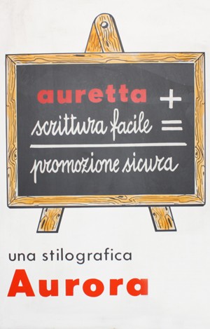 Manifesto pubblicitario della penna stilografica 