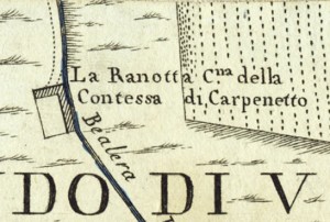 Cascina Ranotta. Amedeo Grossi, Carta Corografica dimostrativa del territorio della Città di Torino, 1791. © Archivio Storico della Città di Torino