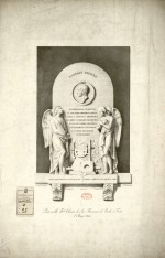 Litografia raffigurante il monumento a Giorgio Bidone