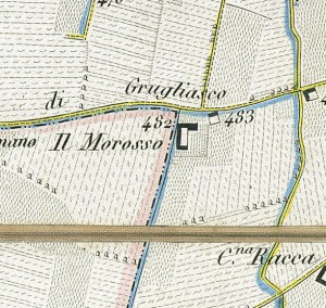 Cascina Morozzo. Antonio Rabbini, Topografia della Città e Territorio di Torino, 1840. © Archivio Storico della Città di Torino