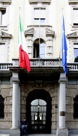 Particolare della porzione centrale del fronte su corso Vinzaglio in corrispondenza dell’accesso principale. Fotografia di Caterina Franchini per MuseoTorino.