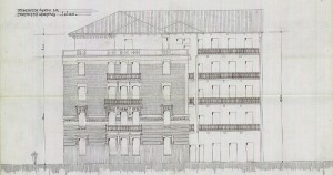 Facciata interna - progetto edilizio casa De Francisco/Frapolli (ASCT, PE I cat. 1911/326)