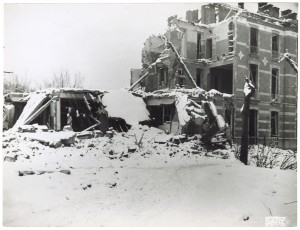 Orbassano (Torino). Opera Pia Sanatorio San Luigi Gonzaga. Effetti prodotti dal bombardamento dell'incursione aerea del 20-21 novembre 1942. UPA 2065_9B05-49. © Archivio Storico della Città di Torino