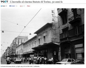 La facciata del cinema Statuto, 24 luglio 1983 ©Claudio Papi/La Presse