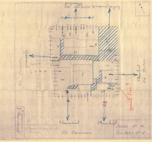 Bombardamenti aerei. Censimento edifici danneggiati o distrutti. ASCT Fondo danni di guerra inv. 40 cart. 1 fasc. 40. © Archivio Storico della Città di Torino