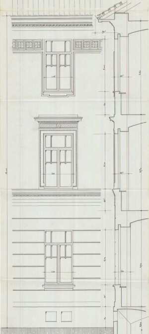 Particolare facciata - progetto edilizio casa De Francisco/Frapolli (ASCT, PE I cat. 1912/440)