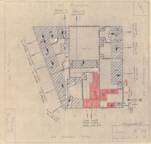 Bombardamenti aerei. Censimento edifici danneggiati o distrutti. ASCT Fondo danni di guerra inv. 757 cart. 15 fasc. 38. © Archivio Storico della Città di Torino