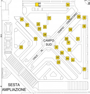 Planimetria Cimitero Monumentale, Campo Primitivo Sud