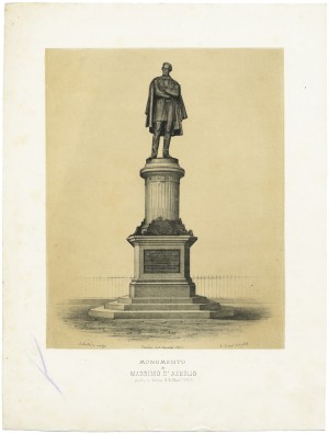 Alfonso Balzico, Monumento a Massimo d’Azeglio, 1867-1873. Litografia di Gualdi, 1875. © Archivio Storico della Città di Torino