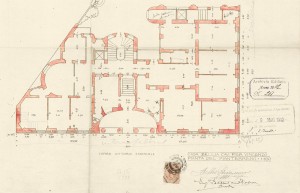 Pianta del pianterreno-progetto edilizio casa Bellia/Ballatore di Rosana (ASCT, PE I cat. 1912/261)