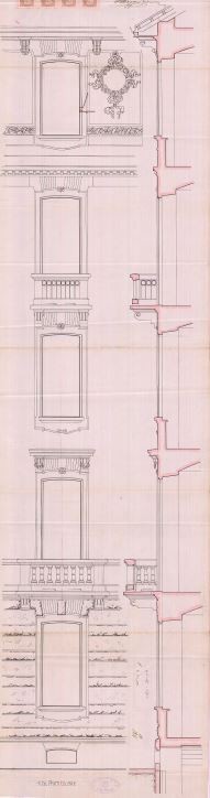 Particolare - progetto edilizio casa Boggio/Mollino (ASCT, PE I cat. 1910/126)