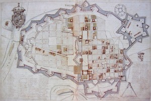Carlo Morello, Progetto con stato di fatto e ipotesi alternative per le nuove fortificazioni di Torino (Biblioteca Reale di Torino, Militari 178).