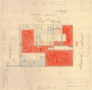 Bombardamenti aerei. Censimento edifici danneggiati o distrutti. ASCT Fondo danni di guerra inv. 328 cart. 6 fasc. 11. © Archivio Storico della Città di Torino