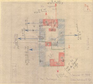 Bombardamenti aerei. Censimento edifici danneggiati o distrutti. ASCT Fondo danni di guerra inv. 392 cart. 7 fasc. 28. © Archivio Storico della Città di Torino