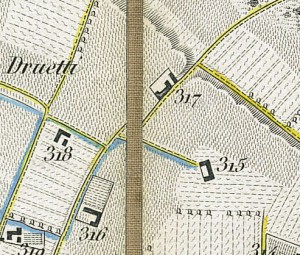 Cascina del Rivore. Antonio Rabbini , Topografia della Città e Territorio di Torino, 1840. © Archivio Storico della Città di Torino