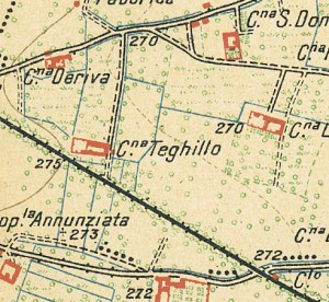 Cascina Teghillo. Istituto Geografico Militare, Pianta di Torino e dintorni, 1911. © Archivio Storico della Città di Torino