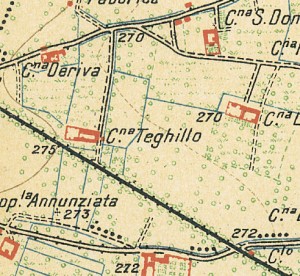 Cascina Teghillo. Istituto Geografico Militare, Pianta di Torino e dintorni, 1911. © Archivio Storico della Città di Torino