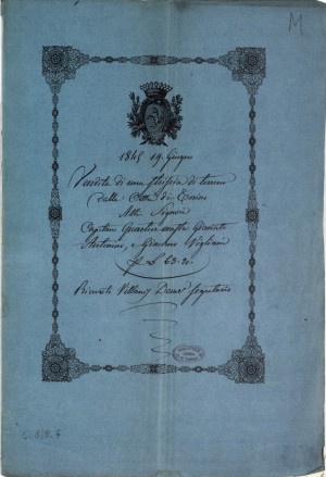 Vendita di una striscia di terreno dalla Città di Torino alli Signori Capitano Quartier mastro Giacinto Antonino e Giacomo Vigliani, 1845