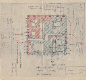 Bombardamenti aerei. Censimento edifici danneggiati o distrutti. ASCT Fondo danni di guerra inv. 41 cart. 1 fasc. 41. © Archivio Storico della Città di Torino