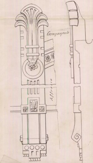 Particolare colonna - progetto edilizio casa Audiberti/Gribodo (ASCT, PE I cat. 1911/691)