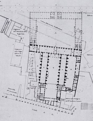 Progetto di ampliamento del Quartiere di Cavalleria Sant’Antonio, 1832. AST, Ministero della Guerra. © Archivio di Stato di Torino
