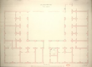 Collegio Monviso. Pianta inferiore, 1865