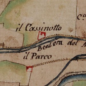 Cascina Chiabotto Quaglia. Carta delle Regie Cacce, 1816, ©Archivio di Stato di Torino