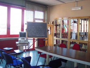 Aula della Scuola Media Ignazio Vian. Archivio della scuola.