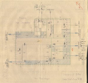 Bombardamenti aerei. Censimento edifici danneggiati o distrutti. ASCT Fondo danni di guerra inv. 394 cart. 7 fasc. 30. © Archivio Storico della Città di Torino 