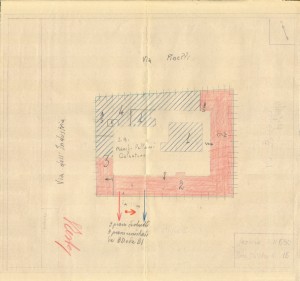 Bombardamenti aerei. Censimento edifici danneggiati o distrutti. ASCT Fondo danni di guerra inv. 650 cart. 13 fasc. 35. © Archivio Storico della Città di Torino 