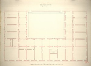 Collegio Monviso. Pianta superiore, 1865