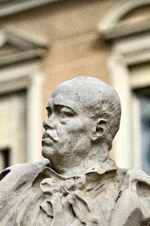 Leonardo Bistolfi, Monumento a Gustavo Modena (particolare del volto), 1900. Fotografia di Mattia Boero, 2010. © MuseoTorino. 