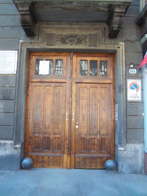 Giuseppe Maria Giulietti, Casa Rama, Via Cibrario 65, 1912. Particolare dell’ingresso. Fotografia L&M, 2011.
