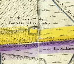 Cascina La Marchesa, già La Florita. Amedeo Grossi, Carta Corografica dimostrativa del territorio della Città di Torino, 1791, © Archivio Storico della Città di Torino