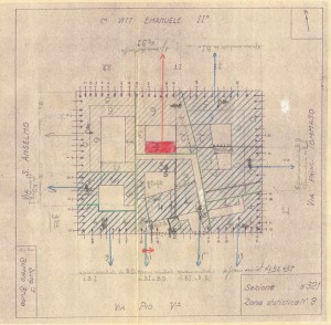 Bombardamenti aerei. Censimento edifici danneggiati o distrutti. ASCT Fondo danni di guerra inv. 321 cart. 6 fasc. 4. © Archivio Storico della Città di Torino