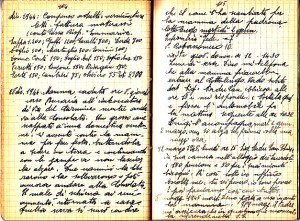 Diario dell’Istituto Lorenzo Prinotti, 1944-1945. ASCT, Fondo Prinotti cart. 31 fasc. 11, 10, pp. 104-105. © Archivio Storico della Città di Torino